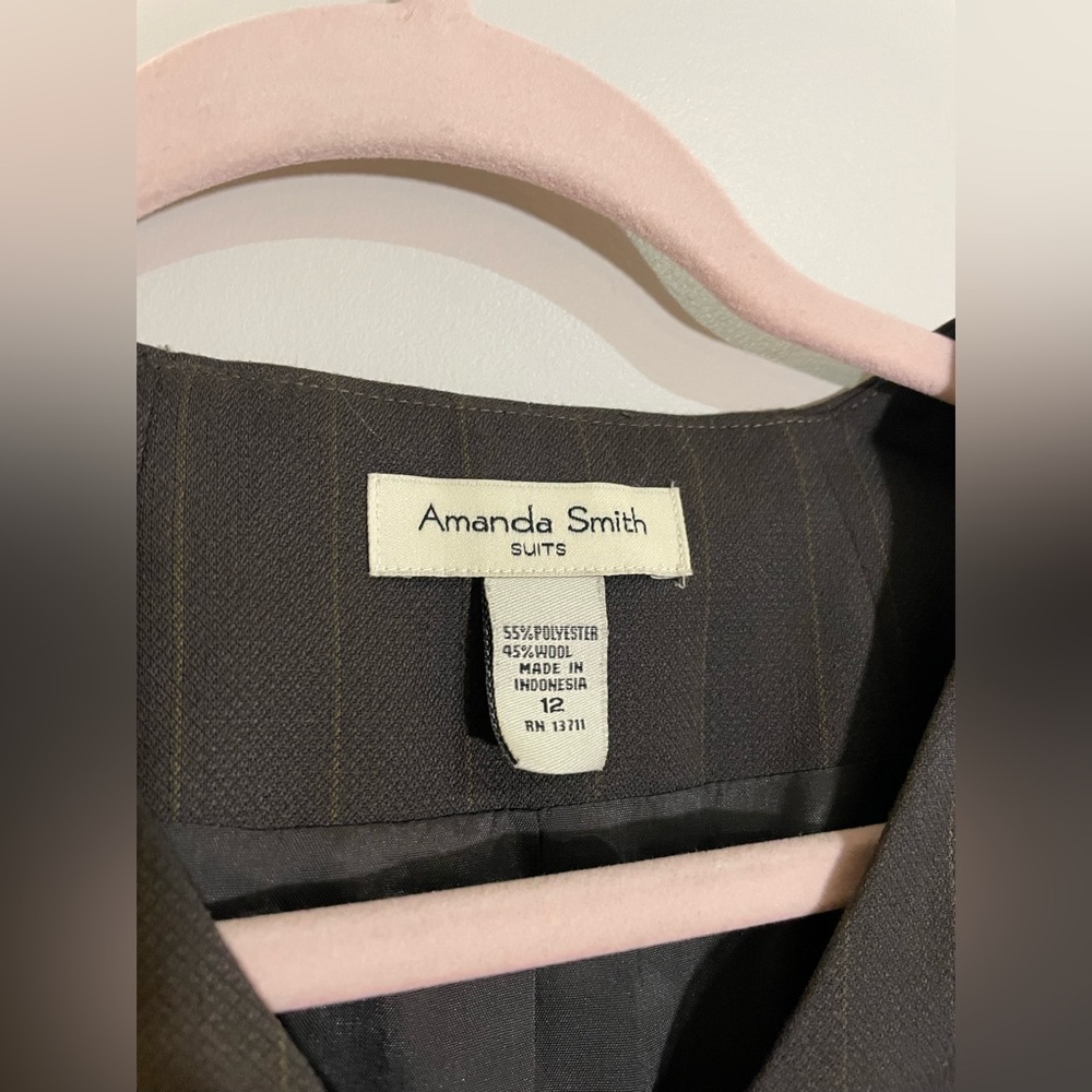 Dark Brown Pinstriped Button Vest - Picture 3 of 4